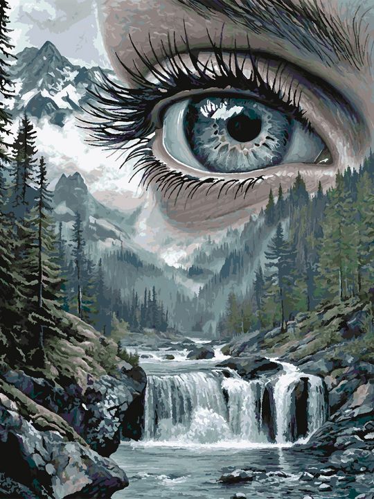 Картина по номерам без подрамника «Взгляд на мир» 130x100 см