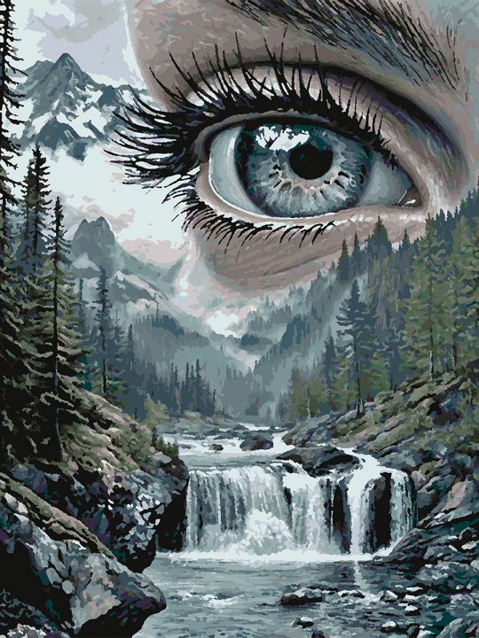 Картина по номерам без подрамника «Взгляд на мир» 80x60 см