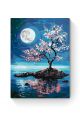 Картина по номерам на подрамнике «Луна и сакура» 90x70 см