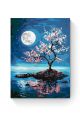 Картина по номерам на подрамнике «Луна и сакура» 80x60 см