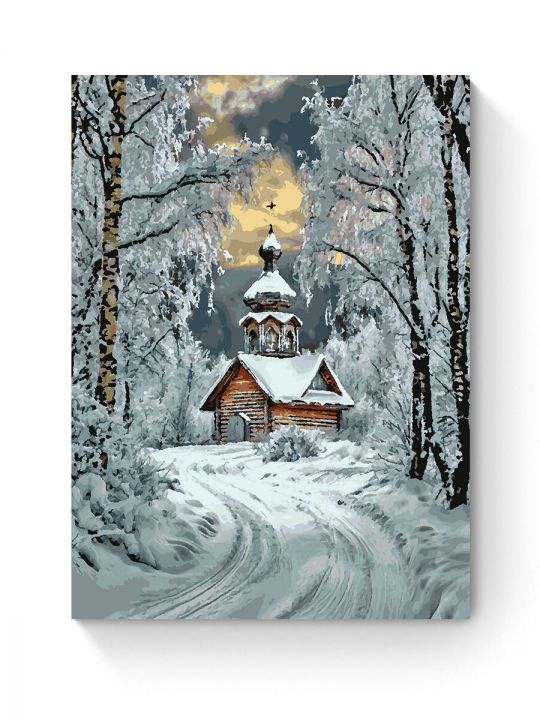 Картина по номерам на подрамнике «Часовенка» 80x60 см