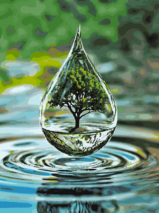 Картина по номерам без подрамника «Капля жизни» 80x60 см