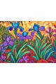 Алмазная мозаика без подрамника «Ирисы» 90x70 см