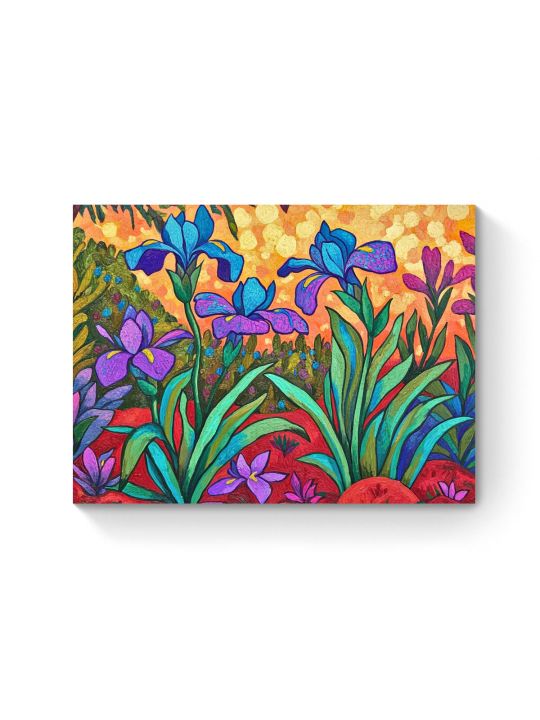 Алмазная мозаика на подрамнике «Ирисы» 40x30 см