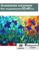 Алмазная мозаика без подрамника «Ирисы в саду» 50x40 см