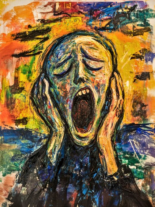 Алмазная мозаика без подрамника «Крик» 70x50 см