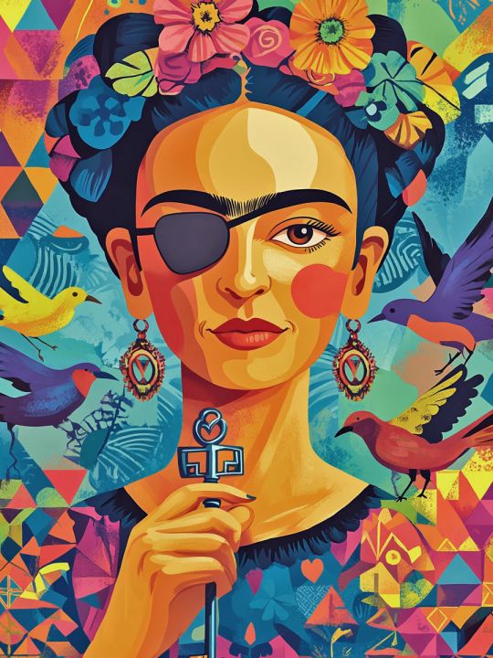 Алмазная мозаика без подрамника «Фрида Кало» 35x25 см