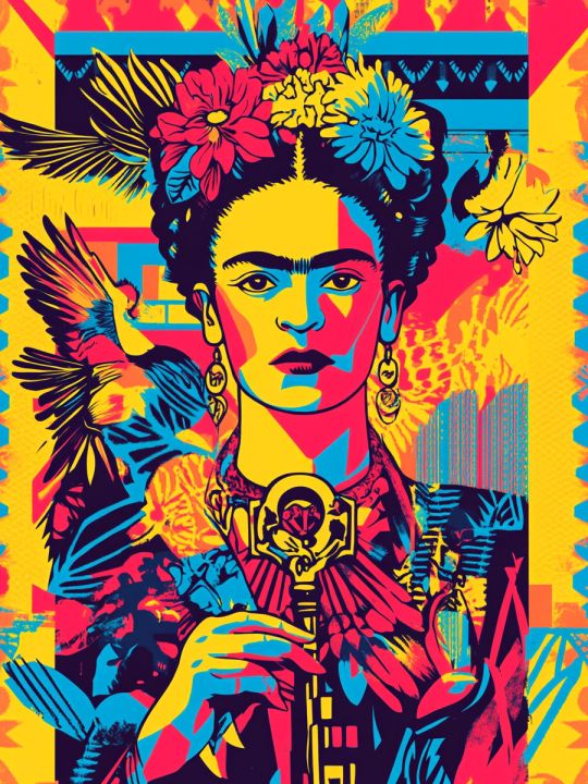 Алмазная мозаика без подрамника «Фрида Кало» 50x40 см