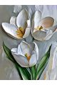 Алмазная мозаика без подрамника «Белые тюльпаны» 90x70 см