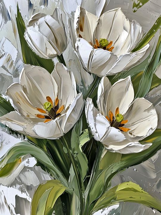 Алмазная мозаика без подрамника «Букет тюльпанов» 90x70 см