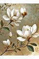 Алмазная мозаика без подрамника «Белая магнолия» 35x25 см