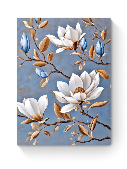 Алмазная мозаика на подрамнике «Белая магнолия» 50x40 см