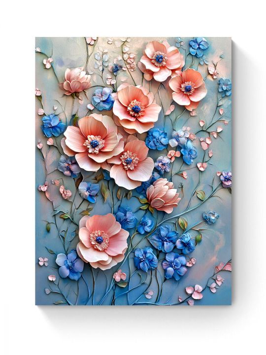 Алмазная мозаика на подрамнике «Цветочный декор» 50x40 см