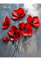 Алмазная мозаика без подрамника «Красные маки» 130x100 см