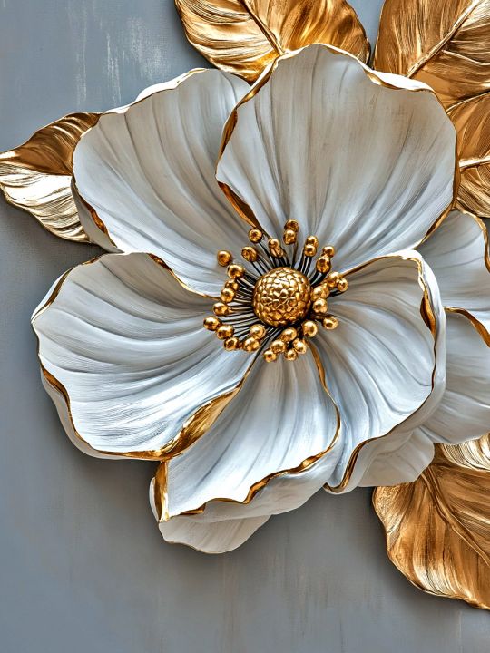 Алмазная мозаика без подрамника «Золотой цветок» 60x45 см