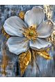 Алмазная мозаика без подрамника «Цветок и золото» 35x25 см