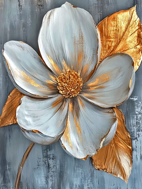 Алмазная мозаика без подрамника «Золотой листок» 80x60 см