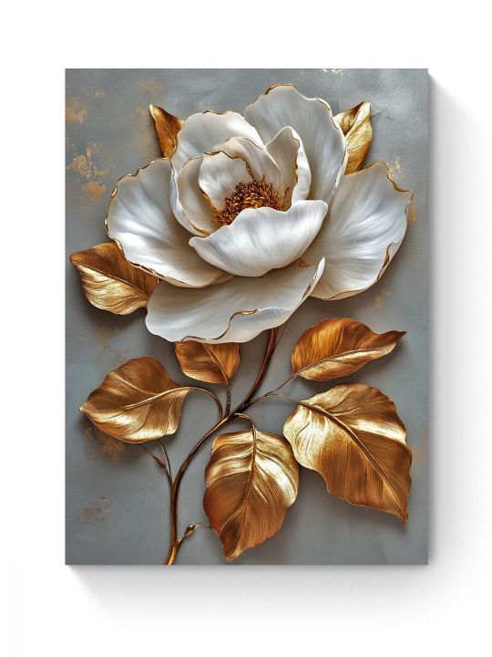 Алмазная мозаика на подрамнике «Золотая роза» 50x40 см