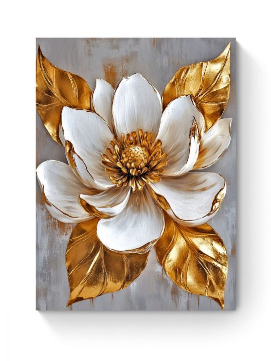 Алмазная мозаика на подрамнике «Золотой цветок» 80x60 см