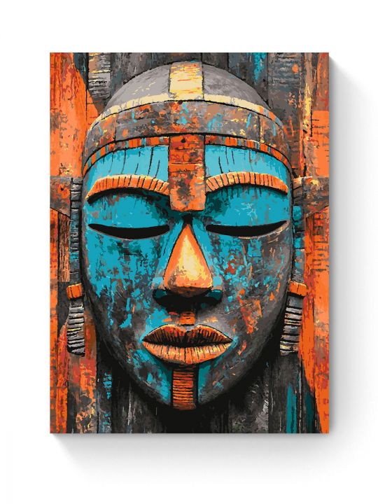 Картина по номерам на подрамнике «Маска Африки» 90x70 см