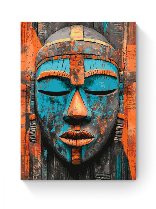 Картина по номерам на подрамнике «Маска Африки» 80x60 см