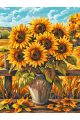 Картина по номерам на подрамнике «Подсолнухи» 80x60 см
