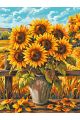 Картина по номерам без подрамника «Подсолнухи» 130x100 см