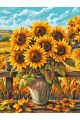 Картина по номерам без подрамника «Подсолнухи» 80x60 см