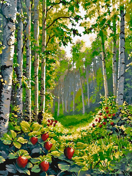 Картина по номерам без подрамника «Земляничка» 90x70 см