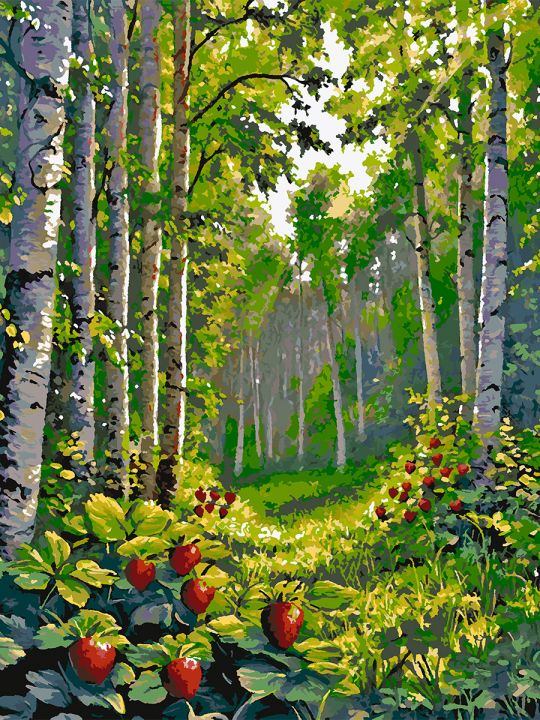 Картина по номерам без подрамника «Земляничка» 130x100 см