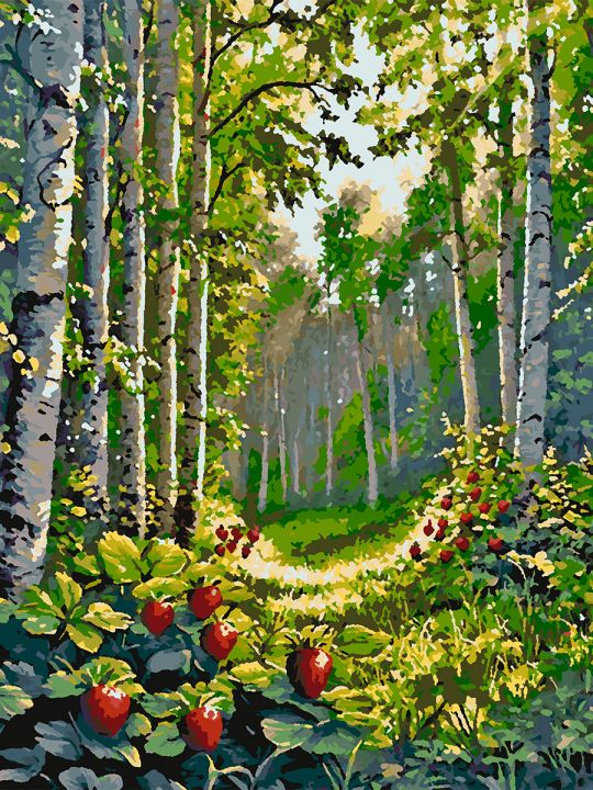 Картина по номерам без подрамника «Земляничка» 80x60 см