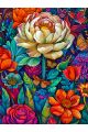 Алмазная мозаика без подрамника «Цветочный мир» 130x100 см