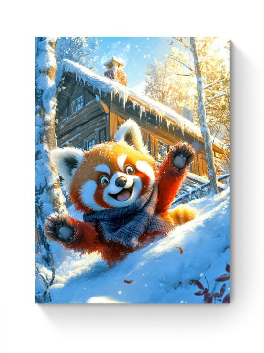 Алмазная мозаика на подрамнике «Красная панда» 50x40 см