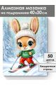 Алмазная мозаика на подрамнике «Лыжник» 40x30 см