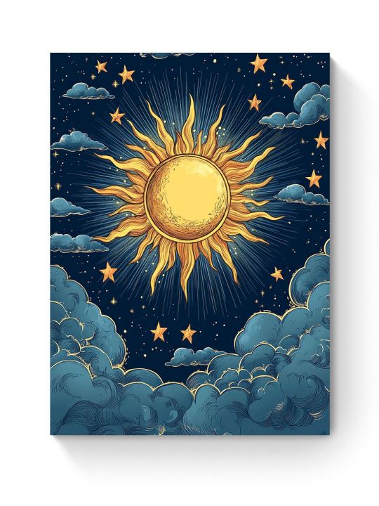 Алмазная мозаика на подрамнике «Солнце» 80x60 см