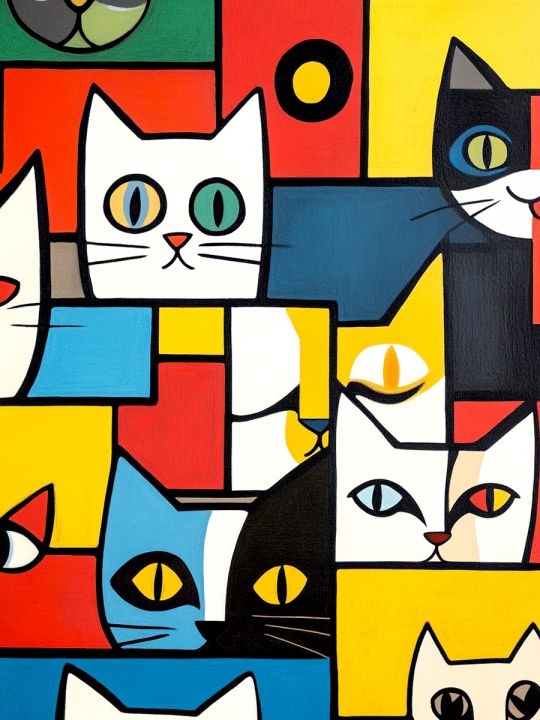 Алмазная мозаика без подрамника «Котопокалипсис» 130x100 см