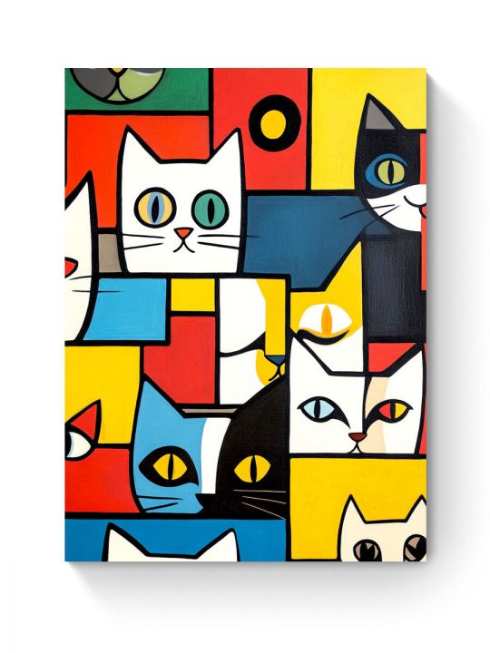 Алмазная мозаика на подрамнике «Котопокалипсис» 90x70 см