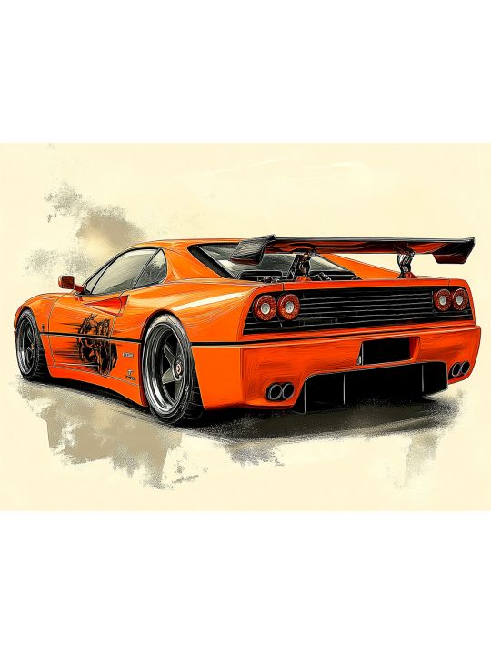 Алмазная мозаика без подрамника «Спорткар» 130x100 см