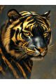 Алмазная мозаика без подрамника «Золотой тигр» 130x100 см