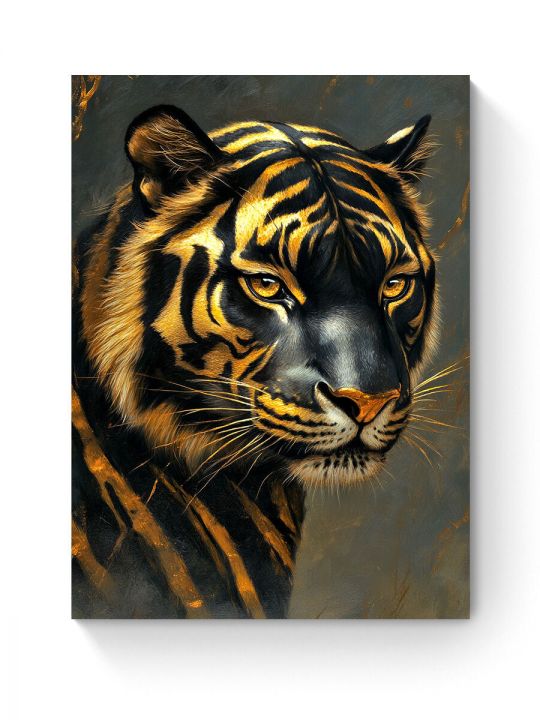 Алмазная мозаика на подрамнике «Золотой тигр» 40x30 см