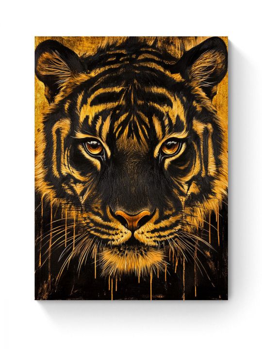 Алмазная мозаика на подрамнике «Золотой тигр» 90x70 см
