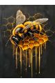 Алмазная мозаика без подрамника «Золотая пчела» 35x25 см