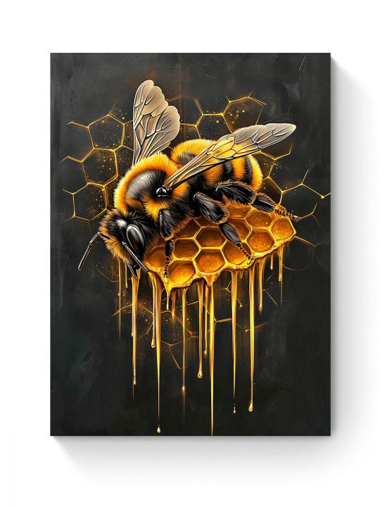 Алмазная мозаика на подрамнике «Золотая пчела» 90x70 см