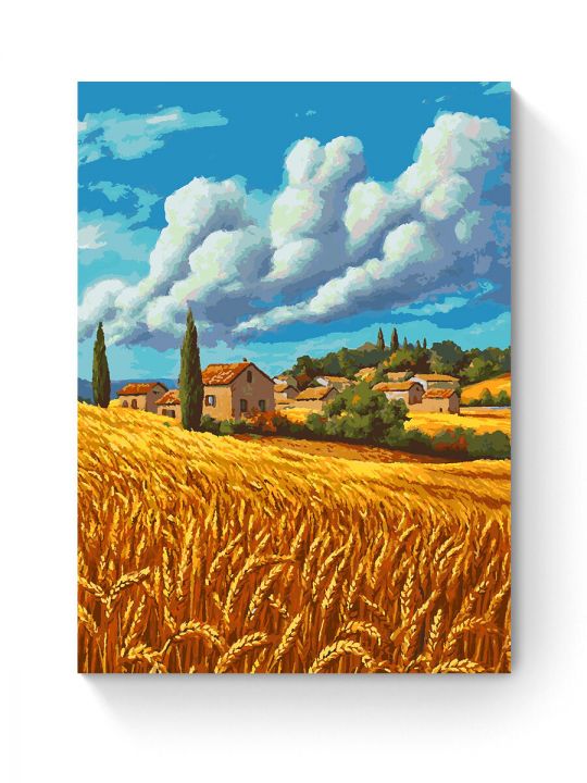 Картина по номерам на подрамнике «Поля Тосканы» 90x70 см