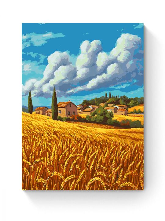 Картина по номерам на подрамнике «Поля Тосканы» 80x60 см