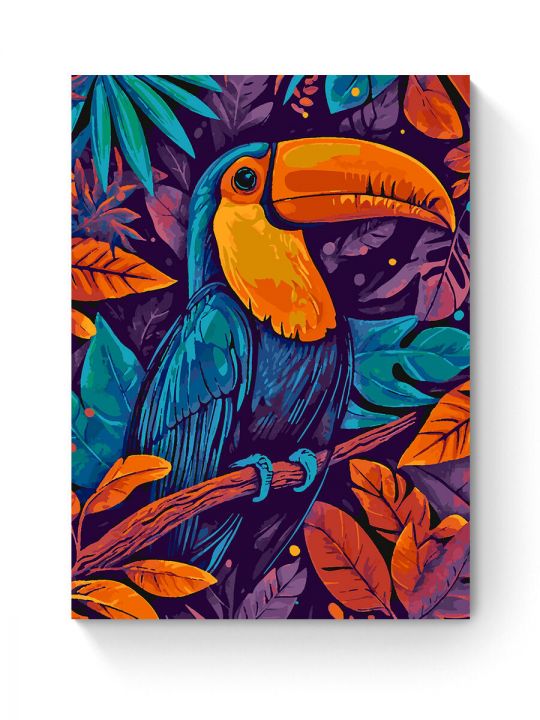 Картина по номерам на подрамнике «Птица Тукан» 80x60 см
