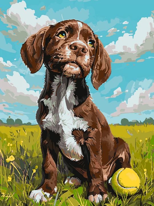 Картина по номерам без подрамника «Веселая игра» 80x60 см