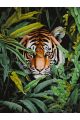 Картина по номерам без подрамника «Тигр в засаде» 80x60 см