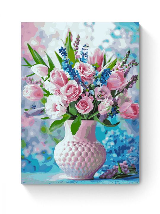 Картина по номерам на подрамнике «Розовый букет» 80x60 см