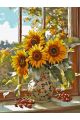 Картина по номерам без подрамника «Подсолнухи» 130x100 см